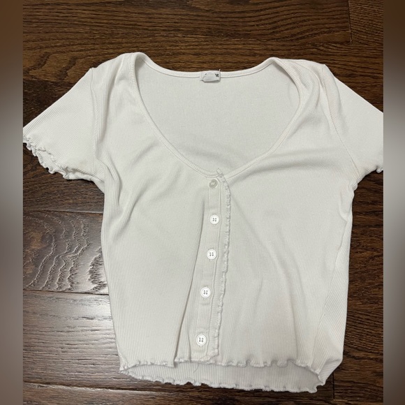 Garage- white button up tee shirt - Picture 1 of 3